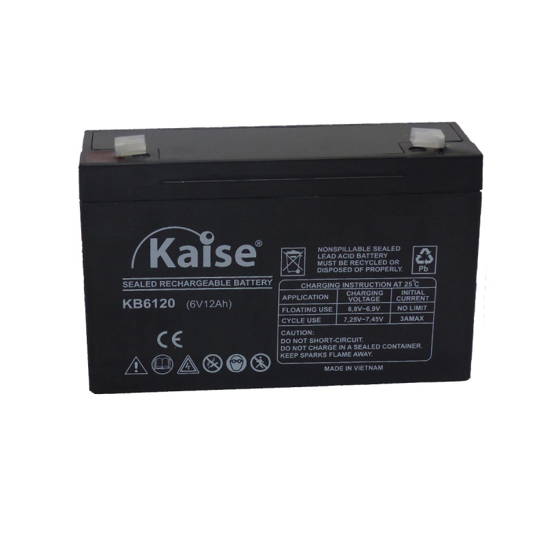 BATERIA KAISE STANDARD 6V 1,2Ah Terminal F1